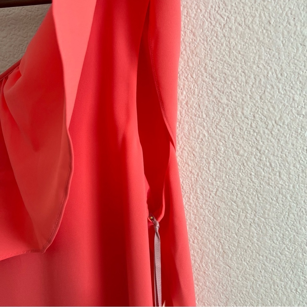 NWT Alex Marie Maternity Coral One Shoulder Dress Large - Picture 3 of 8